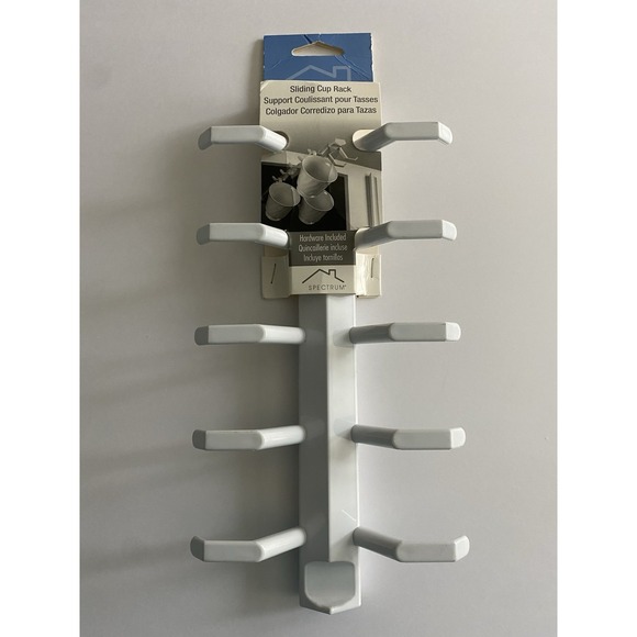 11" Sliding 10 Cup Rack, Screw Mount, Hardware Included, Mounts Under Cabinet - Picture 1 of 3